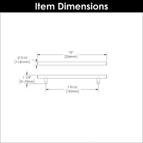 Bar Pulls Collection Pull 7-9/16'' cc Matte Black Finish HH075597-MB