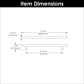 Bar Pulls Collection Pull 8-13/16'' cc Vintage Bronze Finish HH075598-VB