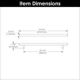 Bar Pulls Collection Pull 10-1/16'' cc Stainless Steel Finish HH075599-SS