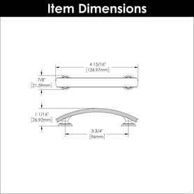 American Diner Collection Pull 3-3/4'' cc Brushed Golden Brass Finish P2141-BGB