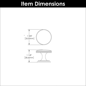 American Diner Collection Knob 1-3/8'' Diameter Satin Nickel Finish P2142-SN