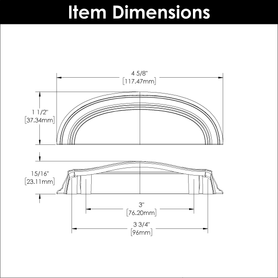 American Diner Collection Cup Pull 3'' & 3-3/4'' cc Chrome Finish P2144-CH