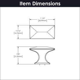 Bungalow Collection Knob 1-1/4'' x 11/16'' Satin Nickel Finish P2150-SN