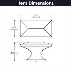 Bungalow Collection Knob 1-3/4'' x 15/16'' Windover Antique Finish P2151-WOA