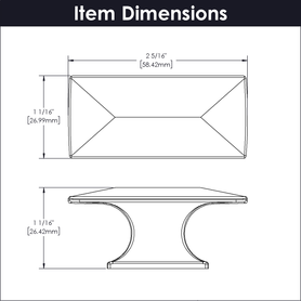 Bungalow Collection Knob 2-5/16'' x 1-1/16'' Polished Nickel Finish P2152-14