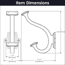 Bungalow Collection Signature Hook 1-1/2'' cc Matte Black Finish P2155-MB