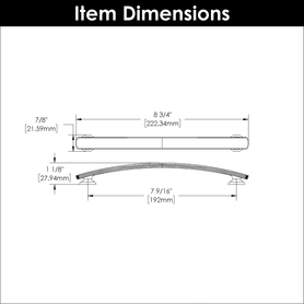 American Diner Collection Pull 7-9/16'' ccBrushed Golden Brass Finish P2157-BGB