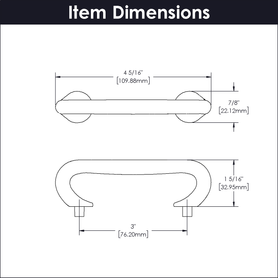 Craftsman Collection Pull 3'' cc Windover Antique Finish P2171-WOA