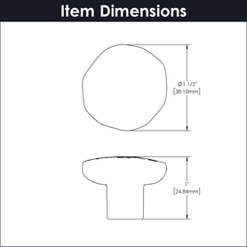 Carbonite Collection Knob 1-1/2'' Diameter Black Iron Finish P2182-BI