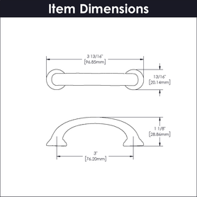 Zephyr Collection Pull 3'' cc Oil-Rubbed Bronze Highlighted Finish P2280-OBH