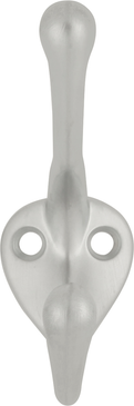 Universal Collection Coat Hook Double 5/8'' cc Satin Silver Cloud Finish P27120-SC