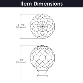 Crystal Palace Collection Knob 1-3/16'' Diameter Crysacrylic with Polished Brass Finish P30-CA3