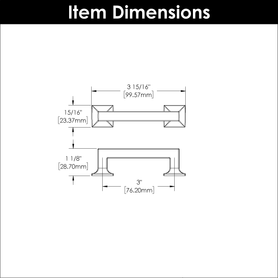 Studio Collection Pull 3'' cc Satin Nickel Finish P3010-SN