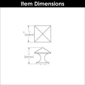 Studio Collection Knob 1'' Square Satin Nickel Finish P3014-SN