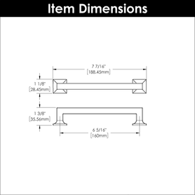 Studio Collection Pull 6-5/16'' cc Oil-Rubbed Bronze Highlighted Finish P3018-OBH