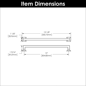 Studio Collection Pull 12'' cc Satin Nickel Finish P3027-SN