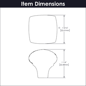 Mountain Lodge Collection Knob 1-1/4'' Square Windover Antique Finish P3062-WOA