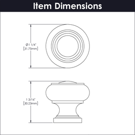 Cottage Collection Knob 1-1/4'' Diameter Chrome Finish P3151-CH
