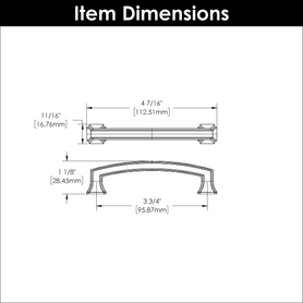 Bridges Collection Pull 3-3/4'' cc Oil-Rubbed Bronze Highlighted Finish P3232-OBH