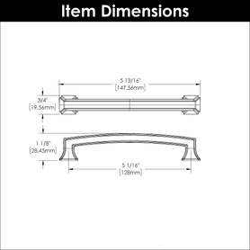 Bridges Collection Pull 5-1/16'' cc Satin Nickel Finish P3233-SN