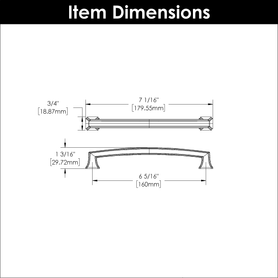 Bridges Collection Pull 6-5/16'' cc Oil-Rubbed Bronze Highlighted Finish P3235-OBH