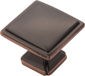 Bridges Collection Knob 1-1/4'' Square Oil-Rubbed Bronze Highlighted Finish P3240-OBH
