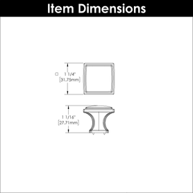 Bridges Collection Knob 1-1/4'' Square Oil-Rubbed Bronze Highlighted Finish P3240-OBH