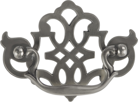 Manor House Collection Backplate Pull 3'' cc Silver Stone Finish P329-ST