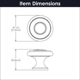 Cottage Collection Knob 1-1/4'' Diameter Stainless Steel Finish P3500-SS