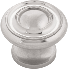 Cottage Collection Knob 1-1/2'' Diameter Satin Nickel Finish P3501-SN