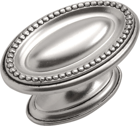 Altair Collection Knob 1-3/4'' x 1-1/8'' Satin Antique Silver Finish P3600-SAS