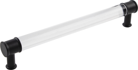 Midway Collection Pull 7-9/16'' cc Crysacrylic with Matte Black Finish P3703-CAMB
