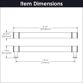Midway Collection Pull 7-9/16'' cc Crysacrylic with Matte Black Finish P3703-CAMB