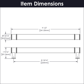 Midway Collection Pull 8-13/16'' cc Crysacrylic with Matte Black Finish P3704-CAMB