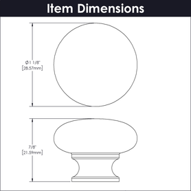 Cottage Collection Knob 1-1/8'' Diameter Stainless Steel Finish P770-SS
