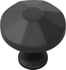 Facette Collection Knob 1-3/8'' diam Matte Black Finish B053134-MB