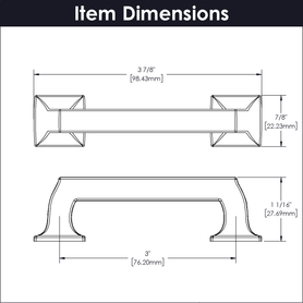 Studio II Collection Pull 3'' cc Matte Black Finish B055550-MB