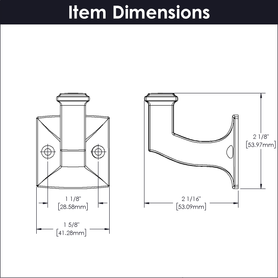 Studio II Collection Hook 1-1/8'' cc Chrome Finish B055554-CH