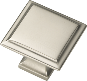 Studio II Collection Knob 1-1/4'' Square Satin Nickel Finish B055555-SN