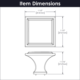 Studio II Collection Knob 1-1/2'' Square Polished Nickel Finish B055577-14