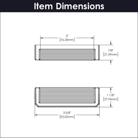 Bijou Linea Collection Pull 3'' cc Satin Nickel Finish B056060-SN