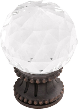 Chautauqua Collection Knob 1-3/8'' diam Glass with Vintage Bronze Finish B074589-GLVB