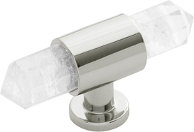 Bijou Aura Collection T-Knob 2-3/4'' x 3/4'' Polished Nickel with Natural Quartz Finish B075512-14