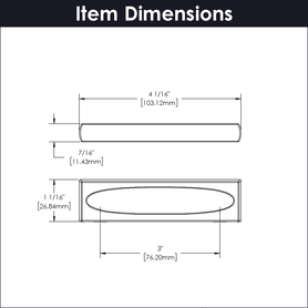 Ingot Collection Pull 3'' cc Satin Nickel Finish B076041-SN