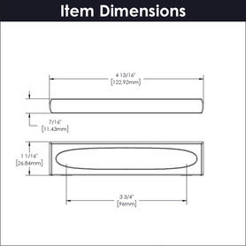 Ingot Collection Pull 3-3/4'' cc Chrome Finish B076042-CH