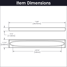 Ingot Collection Pull 6-5/16'' cc Satin Nickel Finish B076043-SN