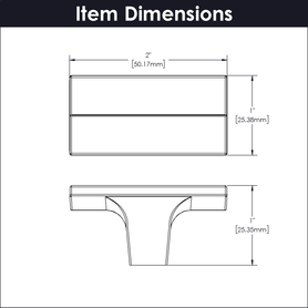 Avenue Collection Knob 2'' x 1'' Satin Nickel Finish B076087-SN