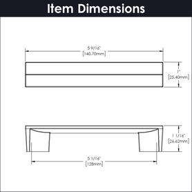 Avenue Collection Pull 5-1/16'' cc Polished Nickel Finish B076090-14