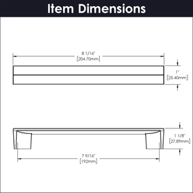 Avenue Collection Pull 7-9/16'' cc Chrome Finish B076092-CH