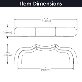 Trellis Collection Pull 3'' cc Polished Nickel Finish B076139-14